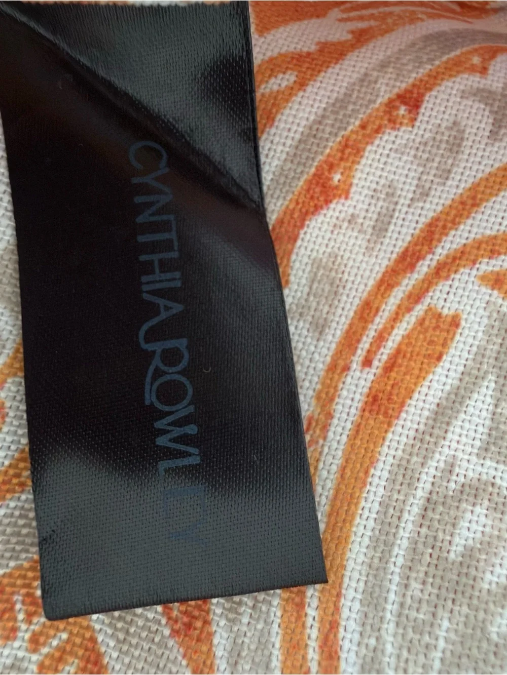 🍊☀️ Cynthia Rowley Orange & Taupe Large Rectangle Tablecloth ☀️🍂
